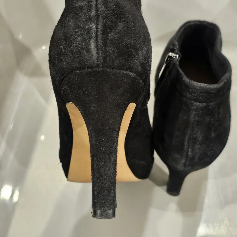 CLARKS Artisan Elegant Black Suede Ankle Booties